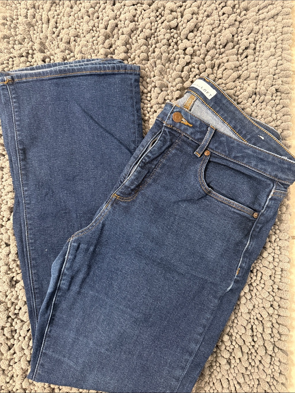 LOFT Women's Dark Blue Straight-Leg Jeans